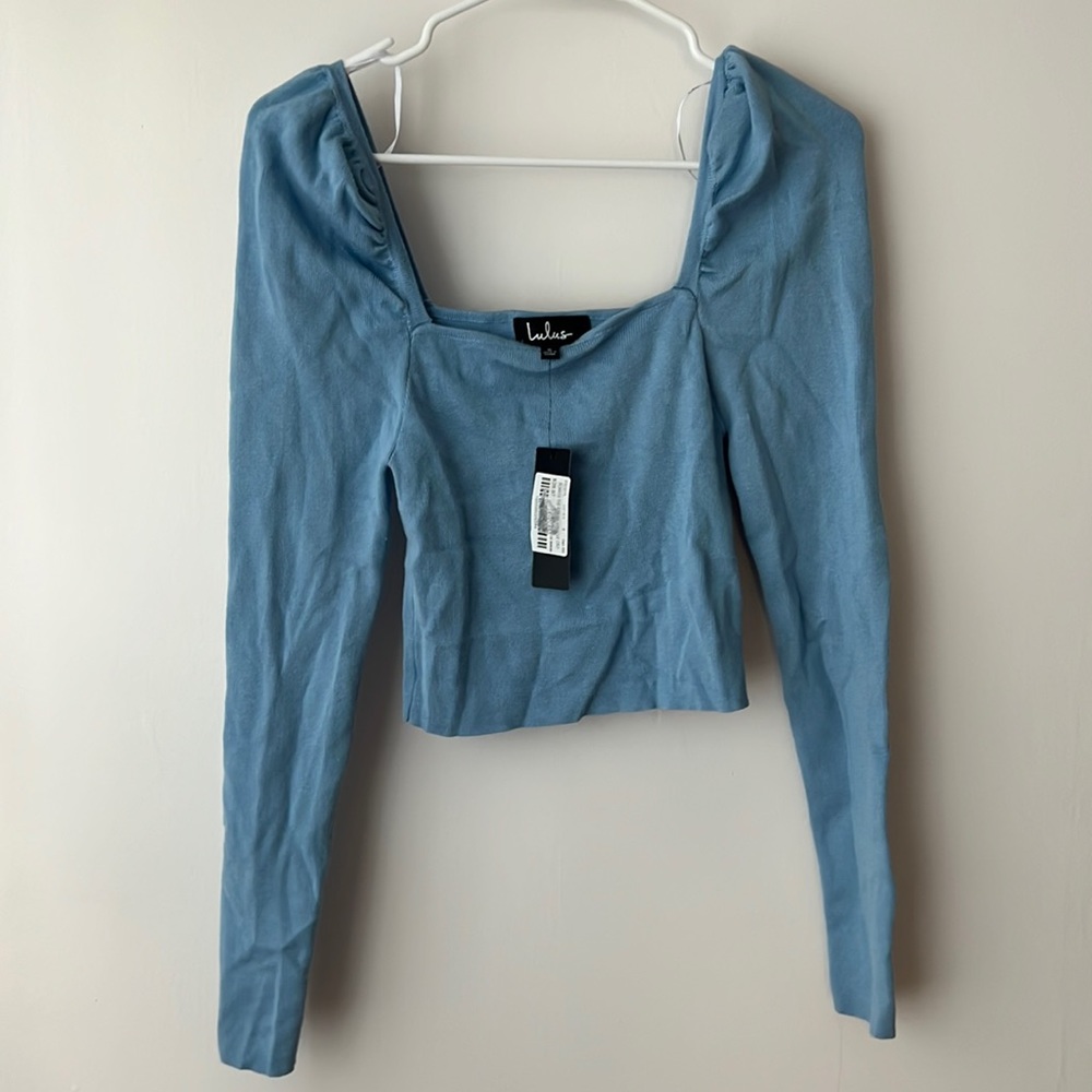 NWT Lulus Blue Long Sleeve Top Size Small